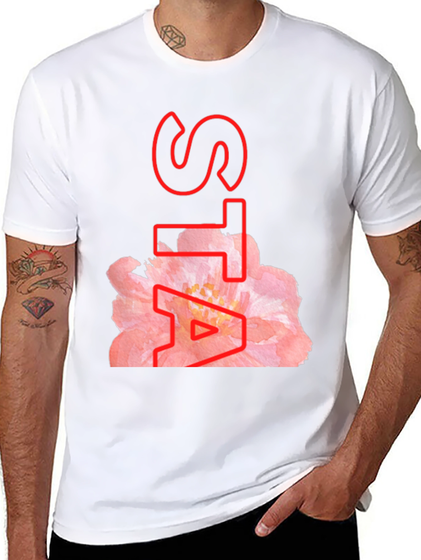 Floral STA Black T-Shirt