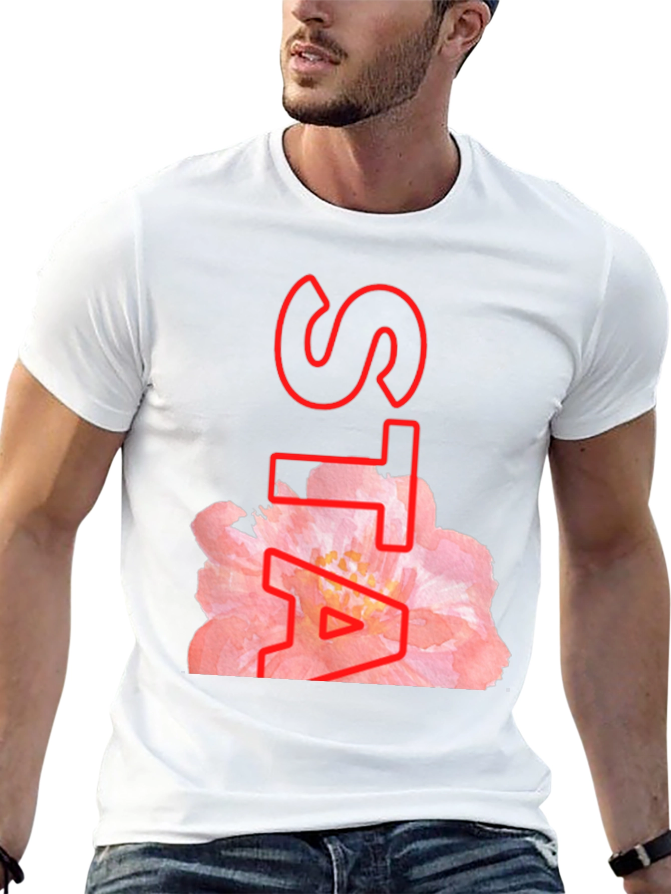 Floral STA Black T-Shirt