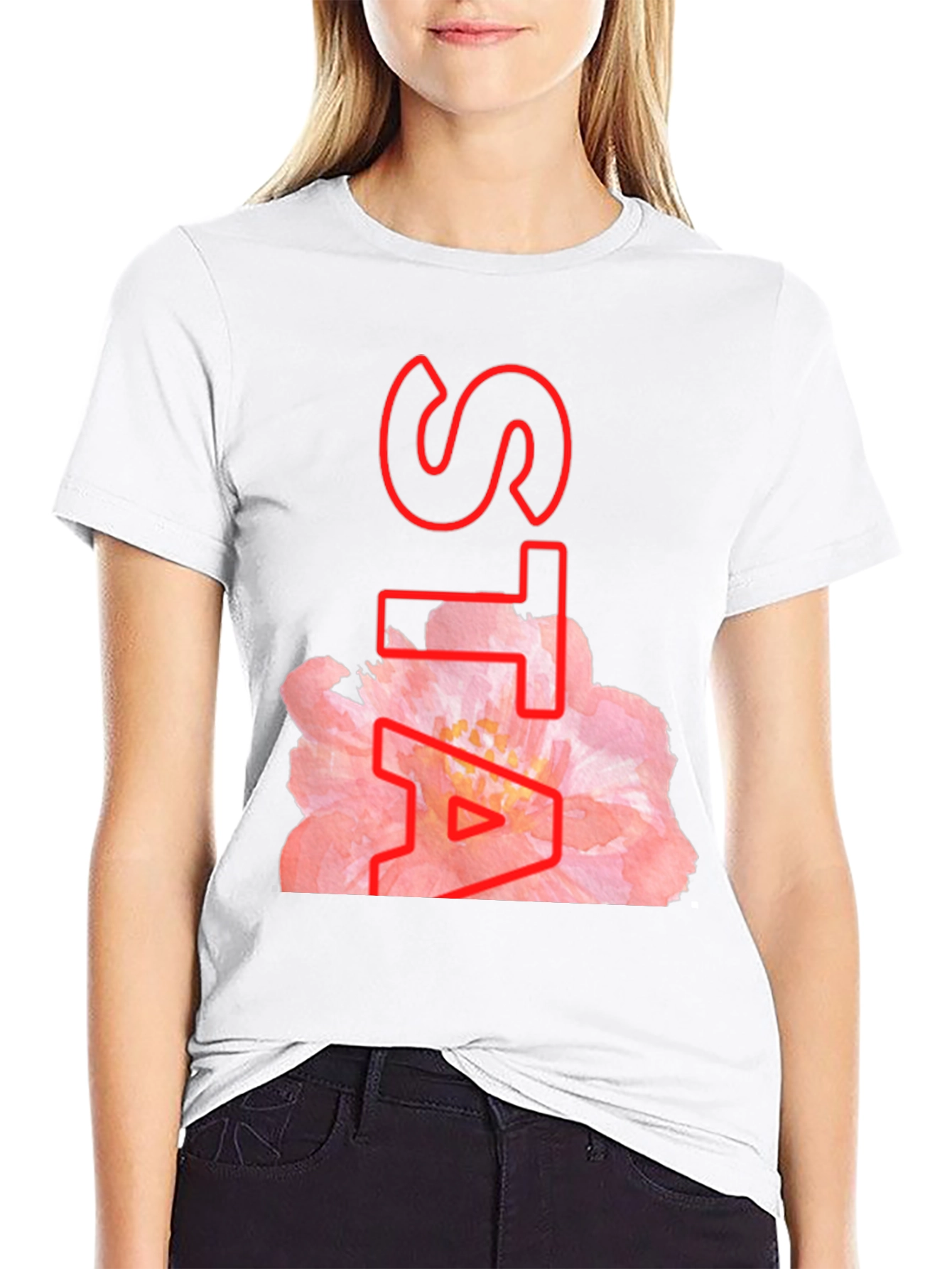 Floral STA Black T-Shirt