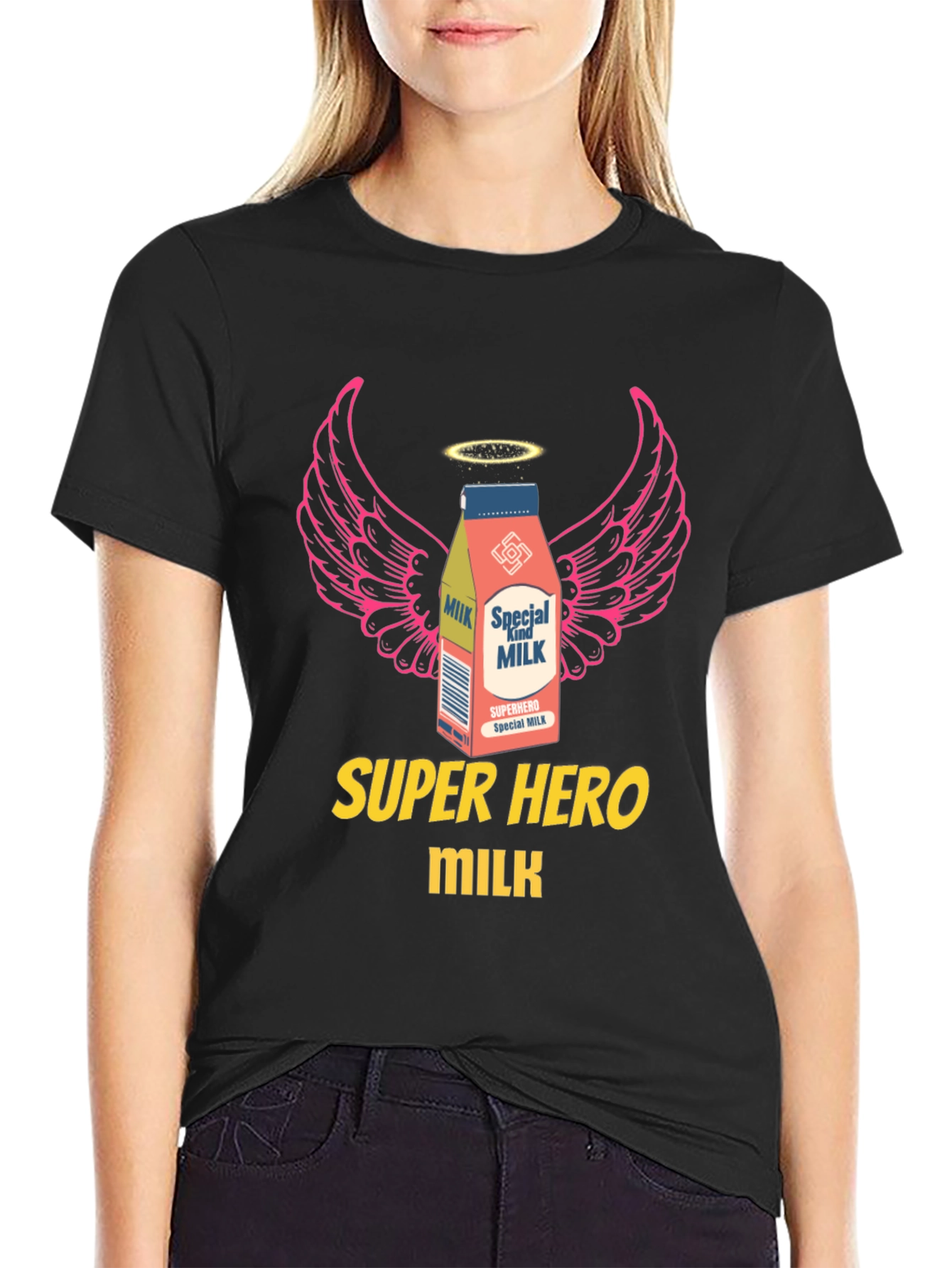 Superhero Milk Graphic Tee - Cool & Unique Design