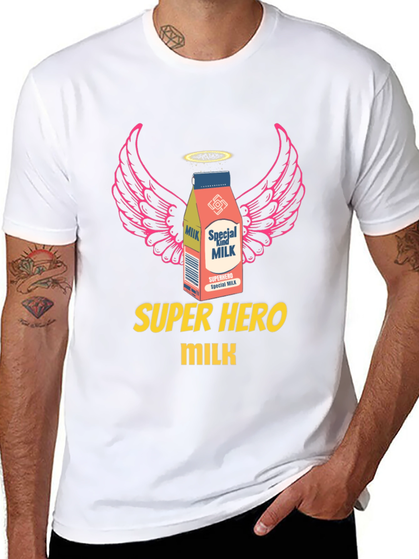 Superhero Milk Graphic Tee - Cool & Unique Design