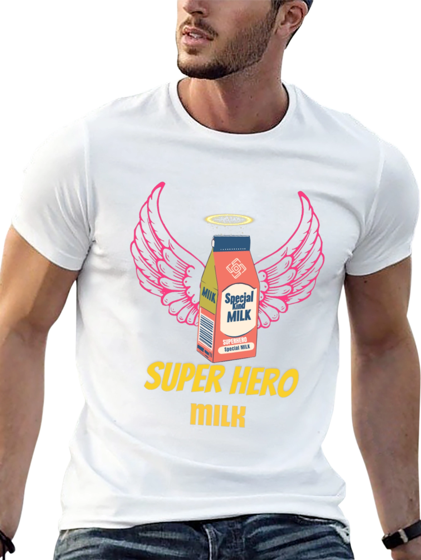 Superhero Milk Graphic Tee - Cool & Unique Design