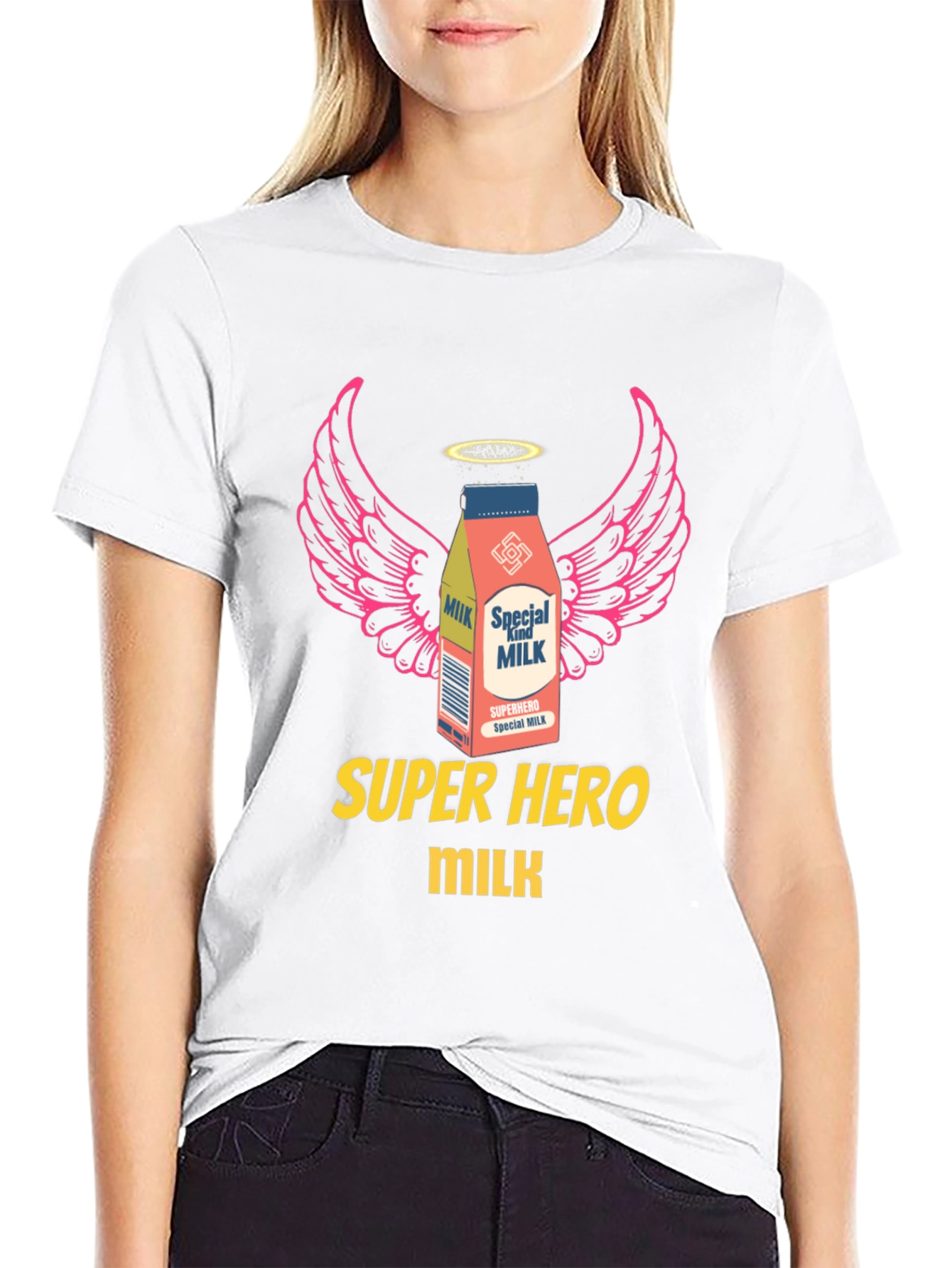 Superhero Milk Graphic Tee - Cool & Unique Design