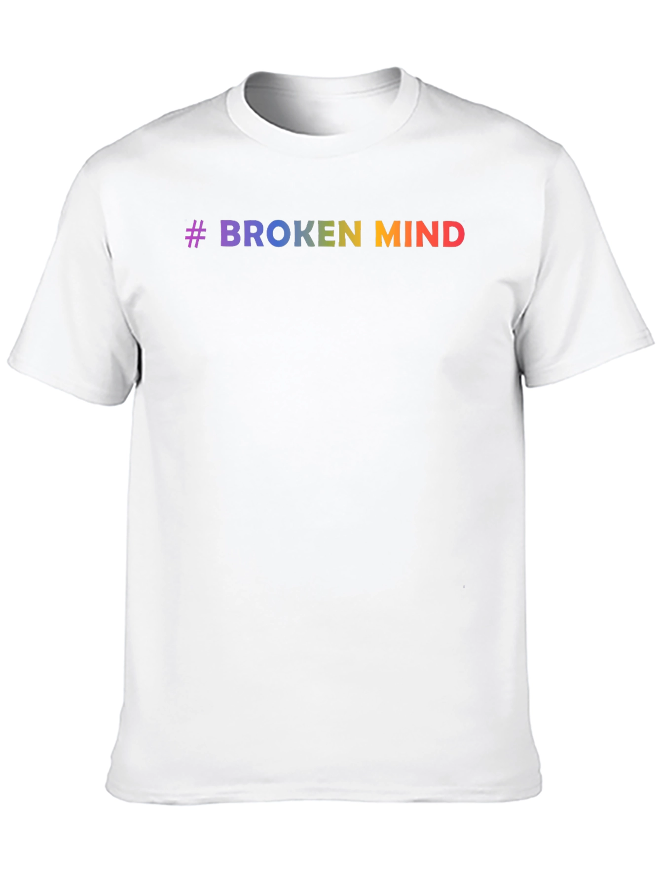 #Broken Mind Rainbow Graphic Tee - Black T-Shirt