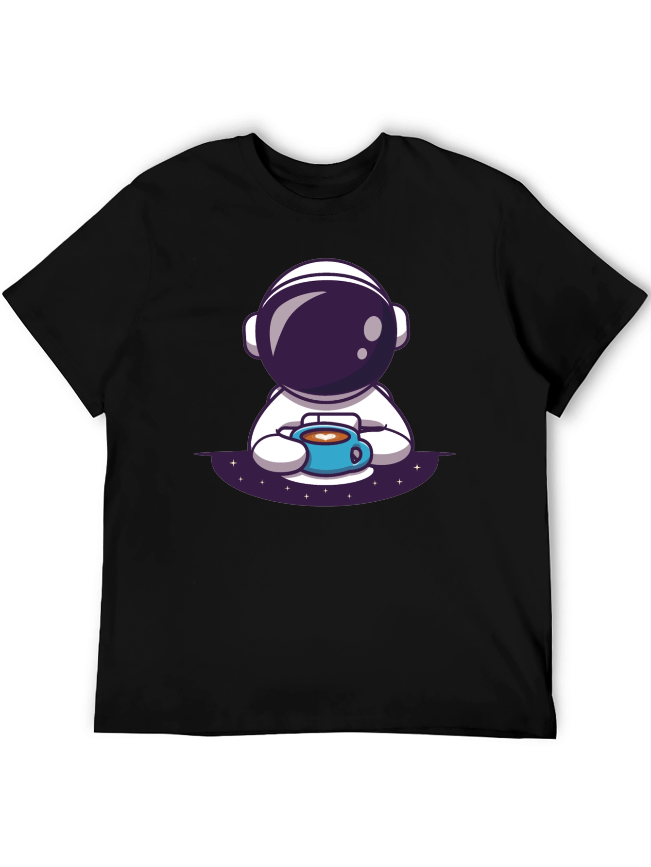 Astronaut Coffee Black T-Shirt