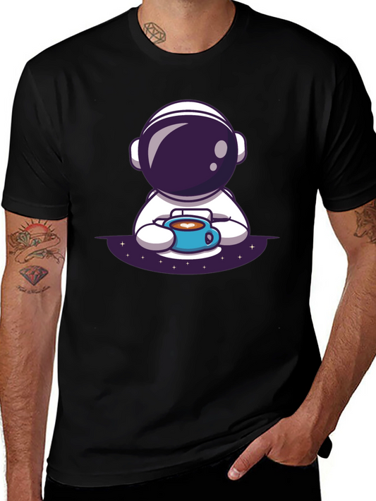 Astronaut Coffee Black T-Shirt