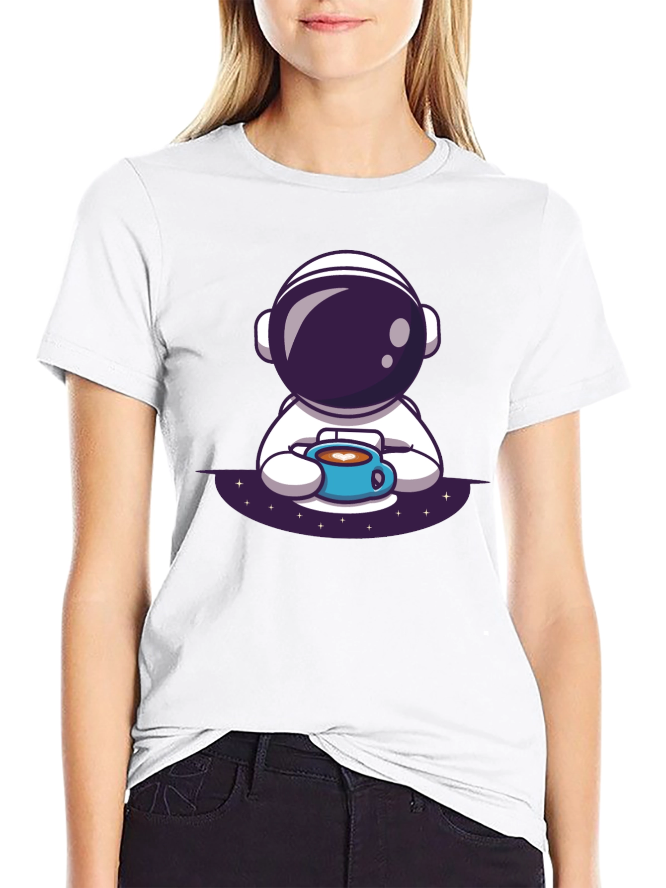 Astronaut Coffee Black T-Shirt