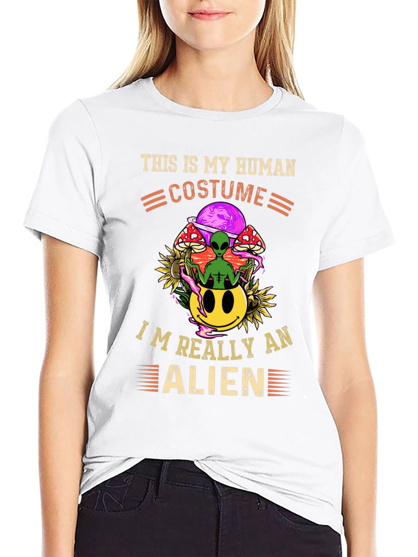 Human Costume Alien Graphic Tee