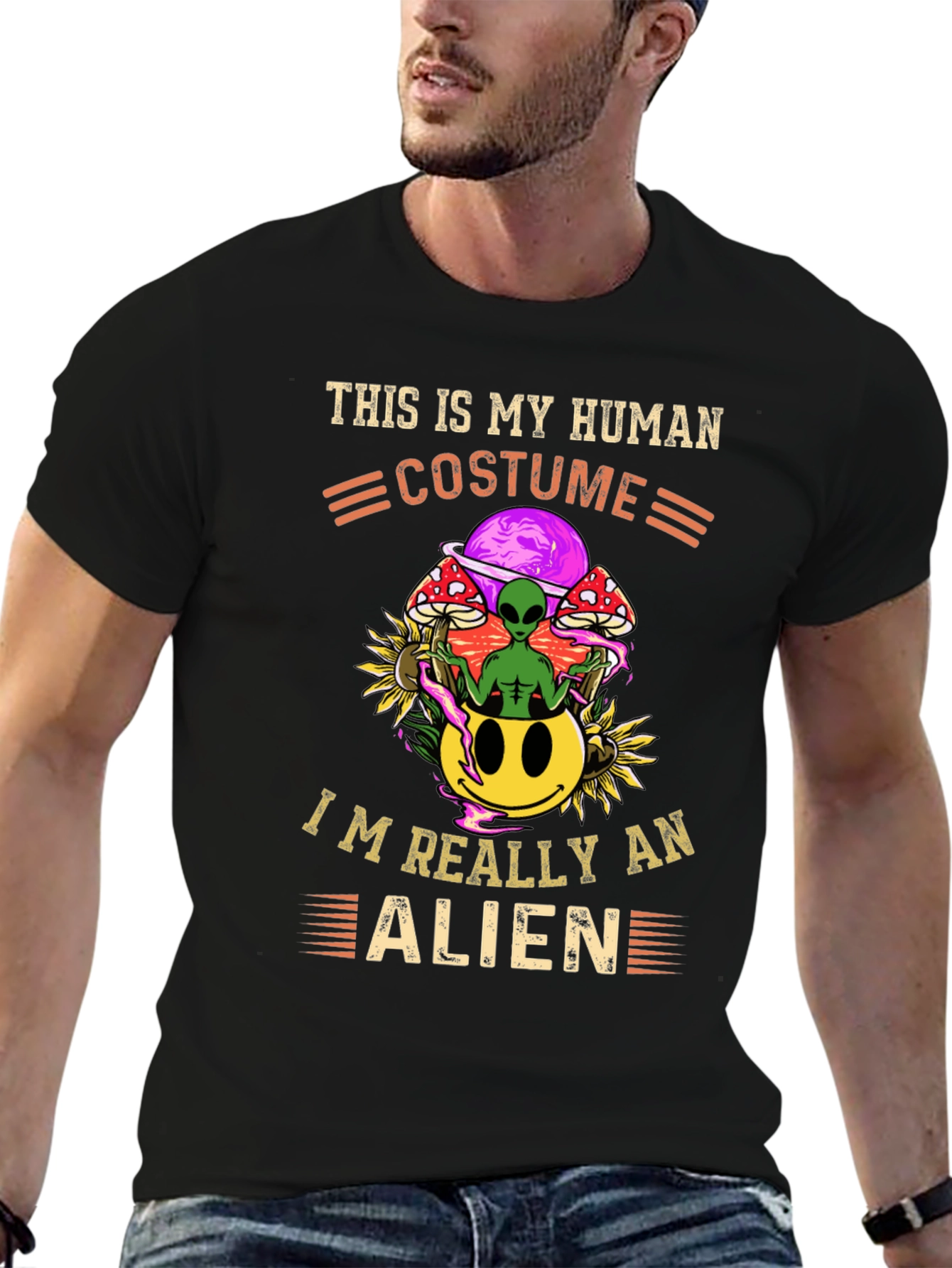 Human Costume Alien Graphic Tee