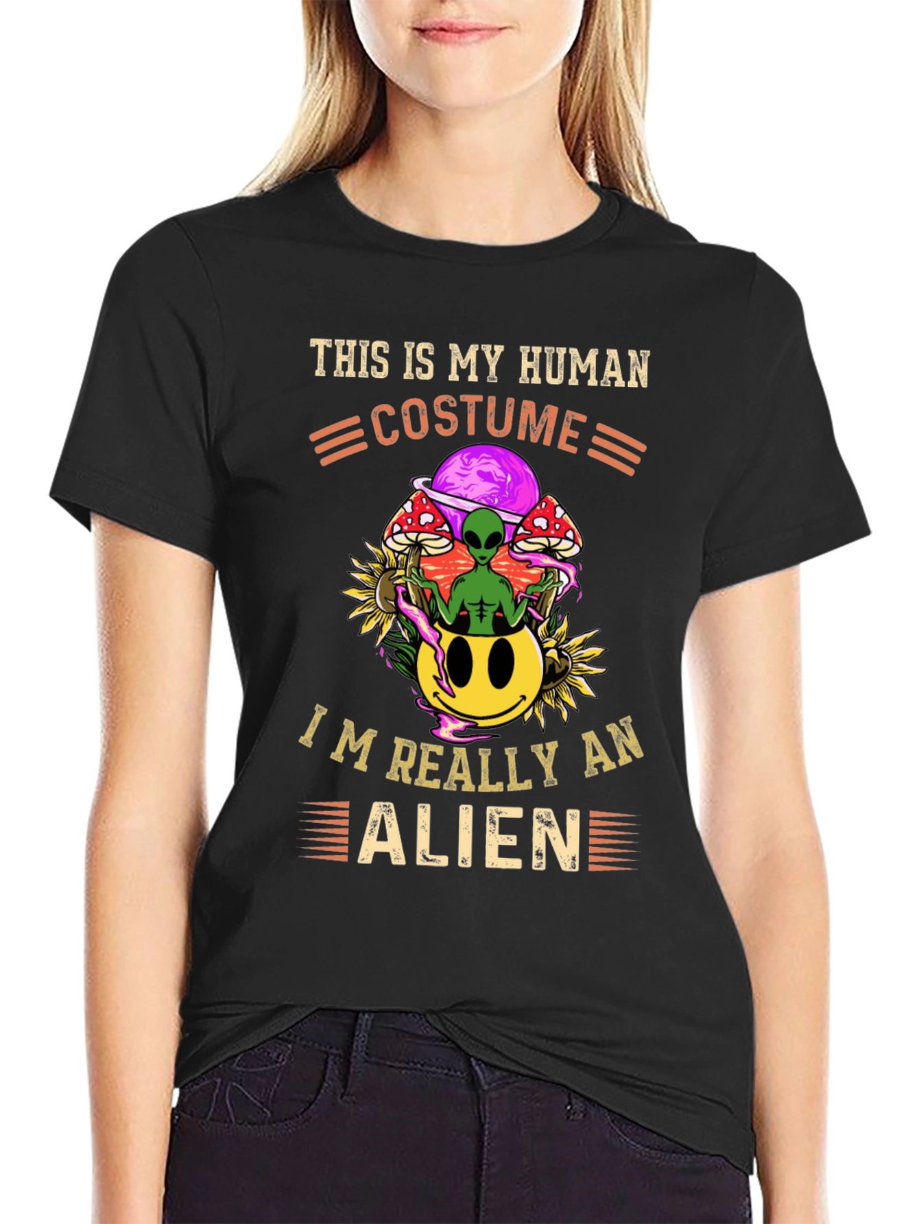 Human Costume Alien Graphic Tee