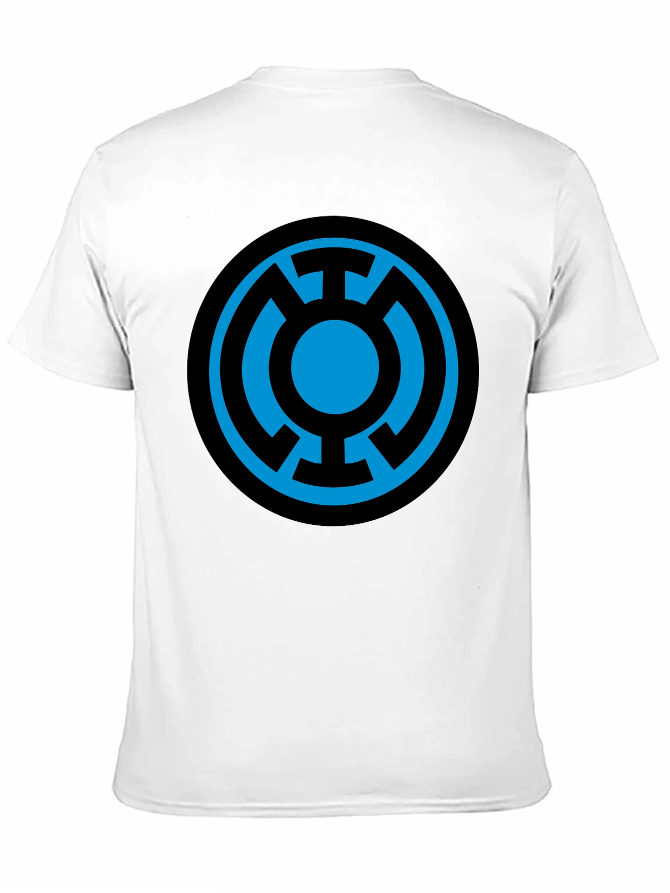 Blue Lantern Symbol Black T-Shirt