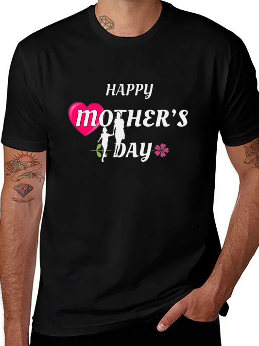 Happy Mothers Day T-Shirt Heart & Flower Graphic