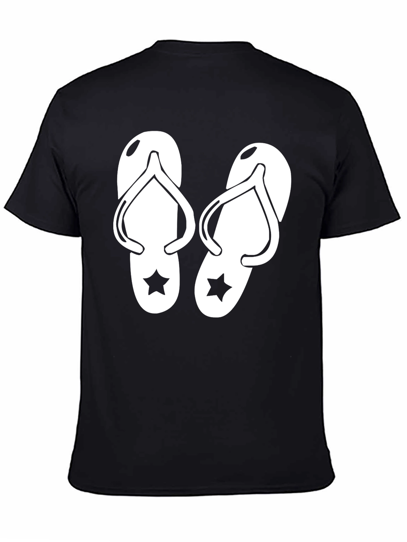 Flip Flop Graphic T-Shirt - Black Cotton Tee