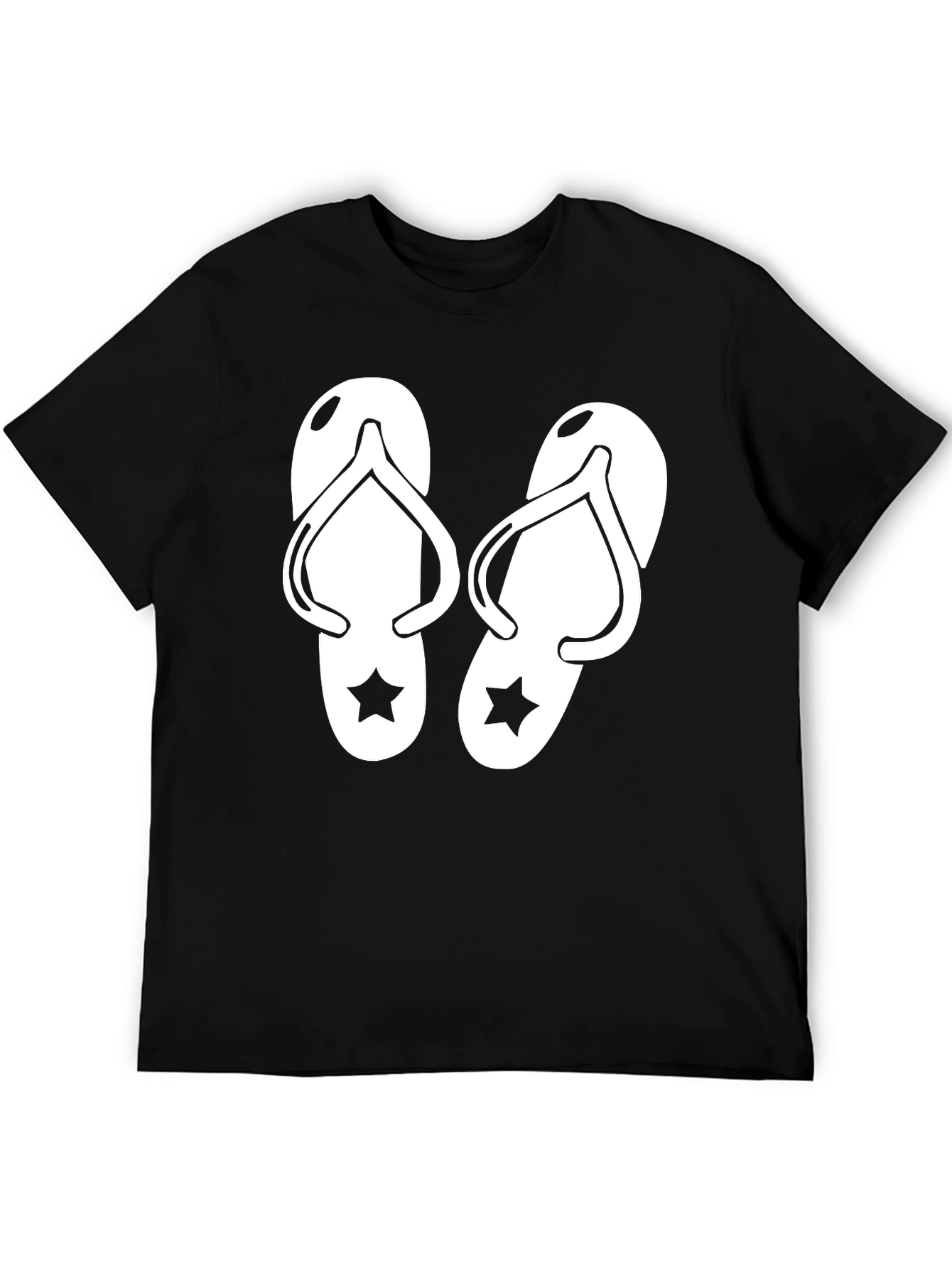 Flip Flop Graphic T-Shirt - Black Cotton Tee