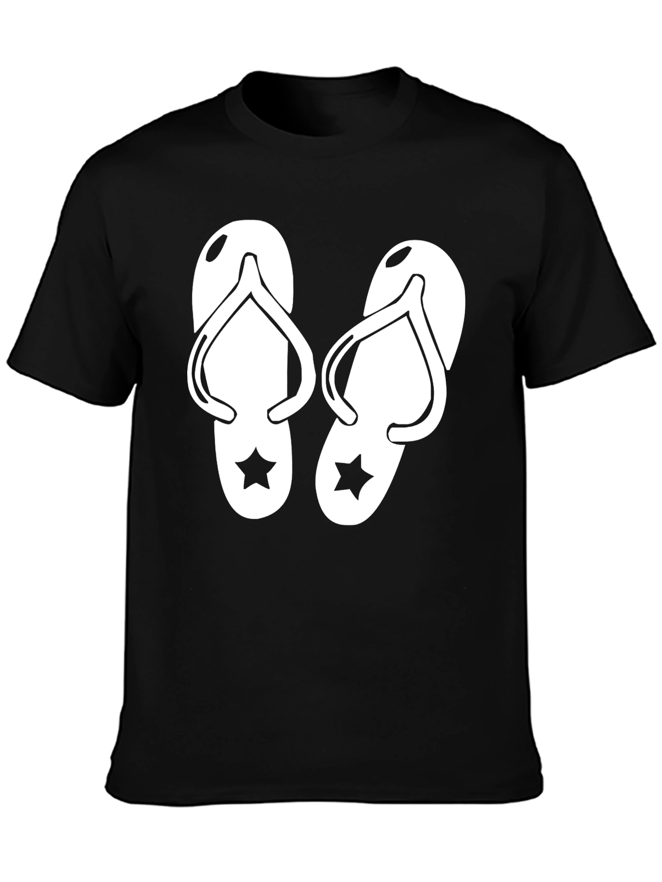 Flip Flop Graphic T-Shirt - Black Cotton Tee