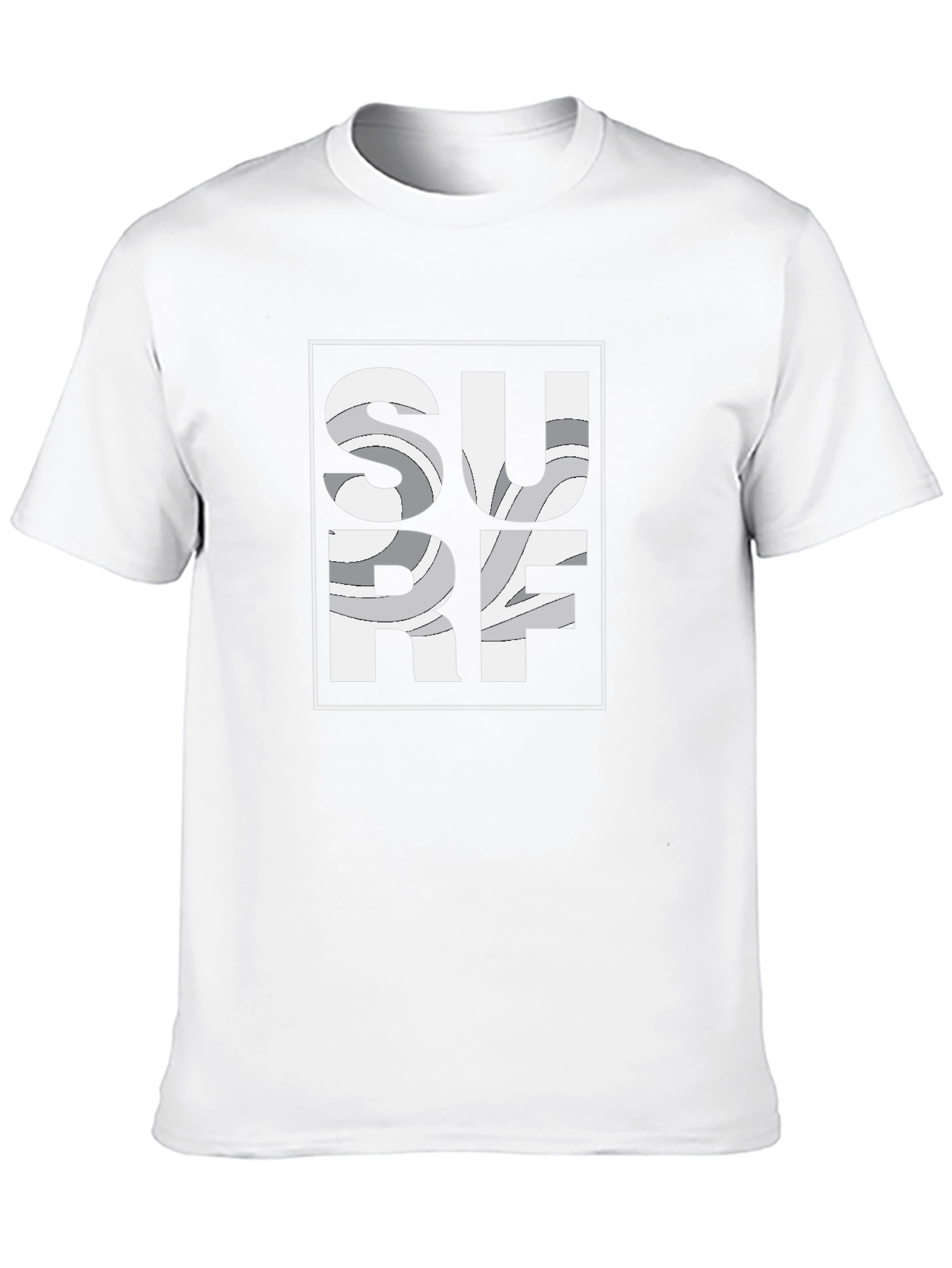 Surf Design Graphic Tee - Black Short Sleeve