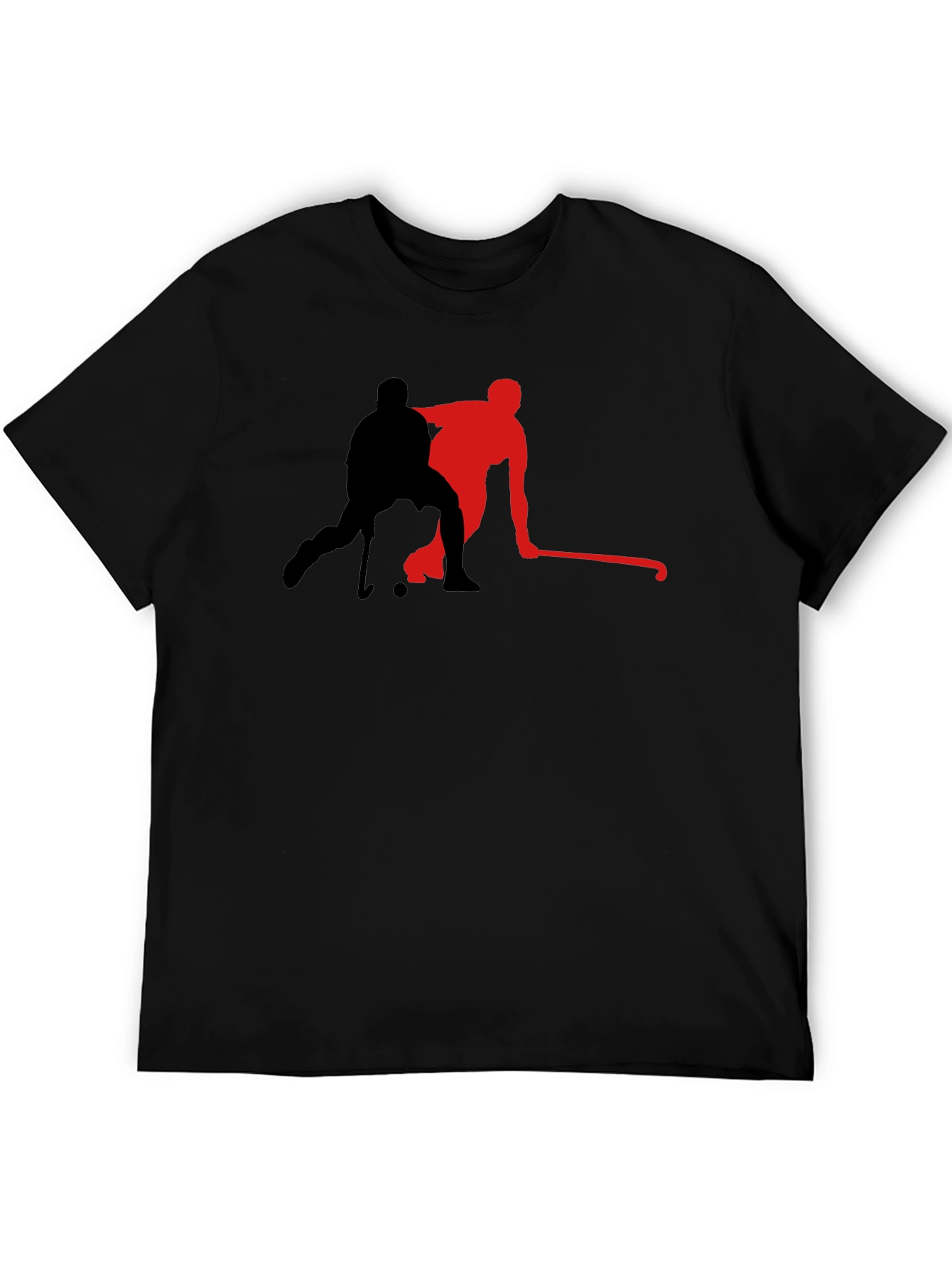 Hockey Player Graphic Tee - Black