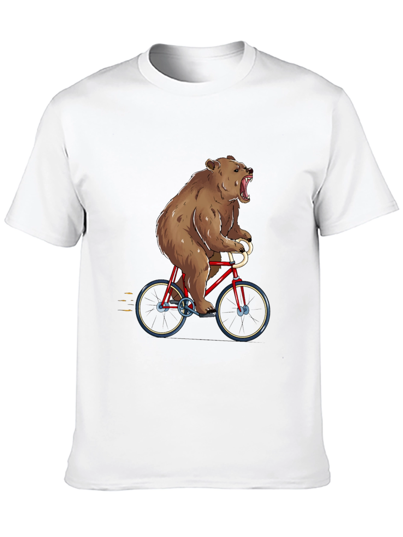 Bear on Bike Graphic Tee - Funny Animal T-Shirt