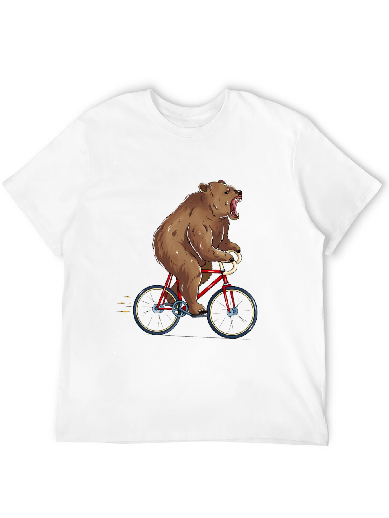 Bear on Bike Graphic Tee - Funny Animal T-Shirt
