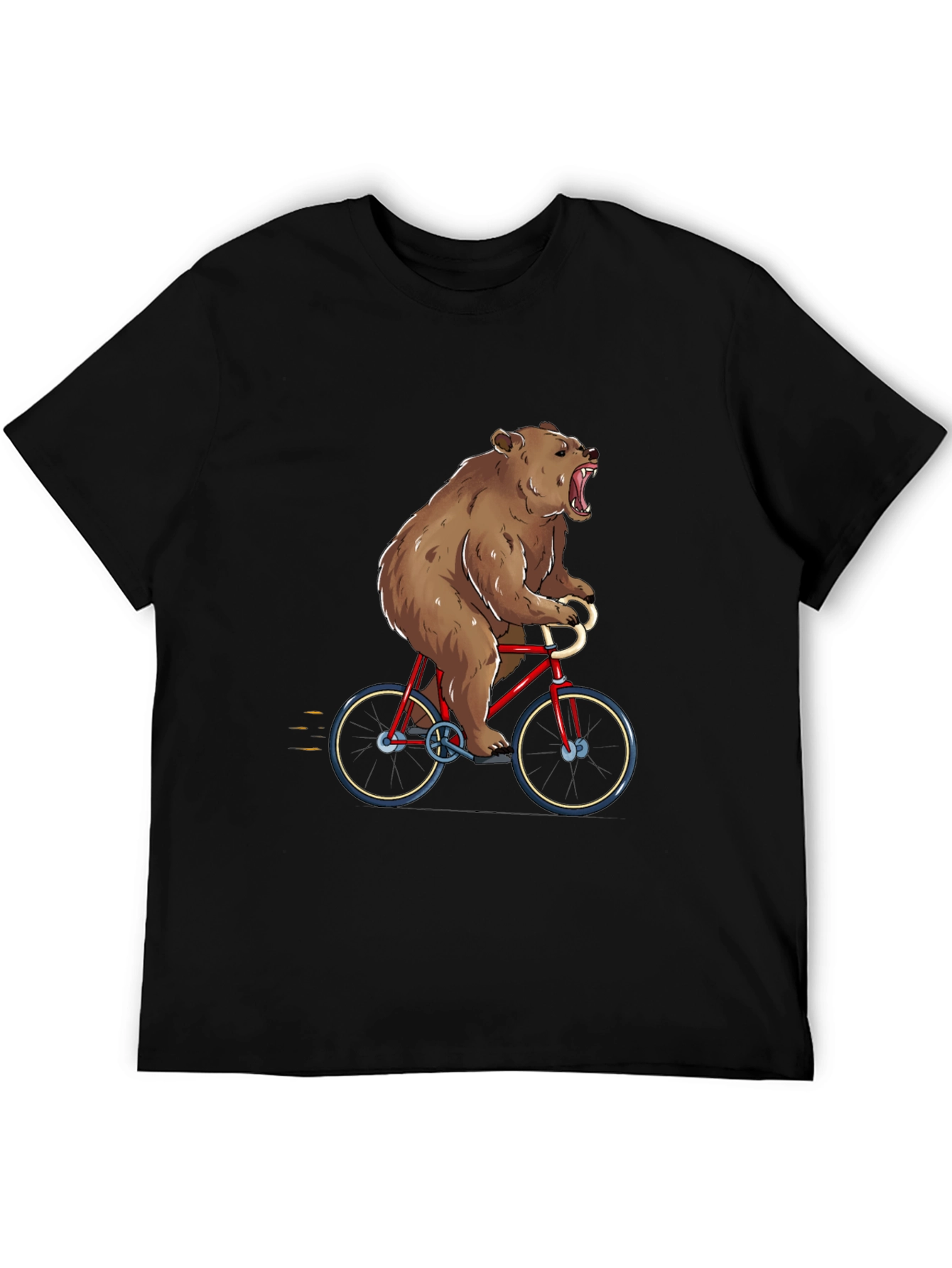Bear on Bike Graphic Tee - Funny Animal T-Shirt