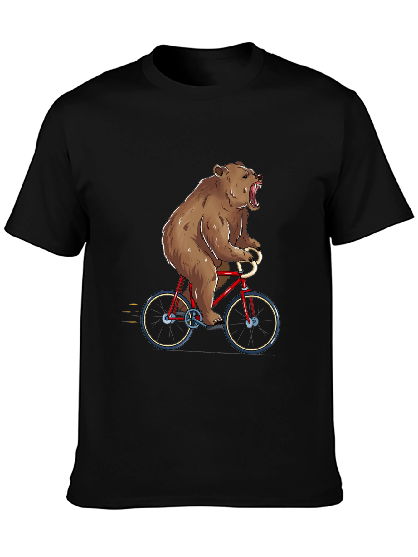 Bear on Bike Graphic Tee - Funny Animal T-Shirt