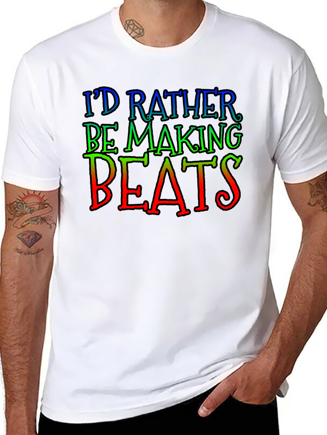 Id Rather Be Making Beats Black T-Shirt