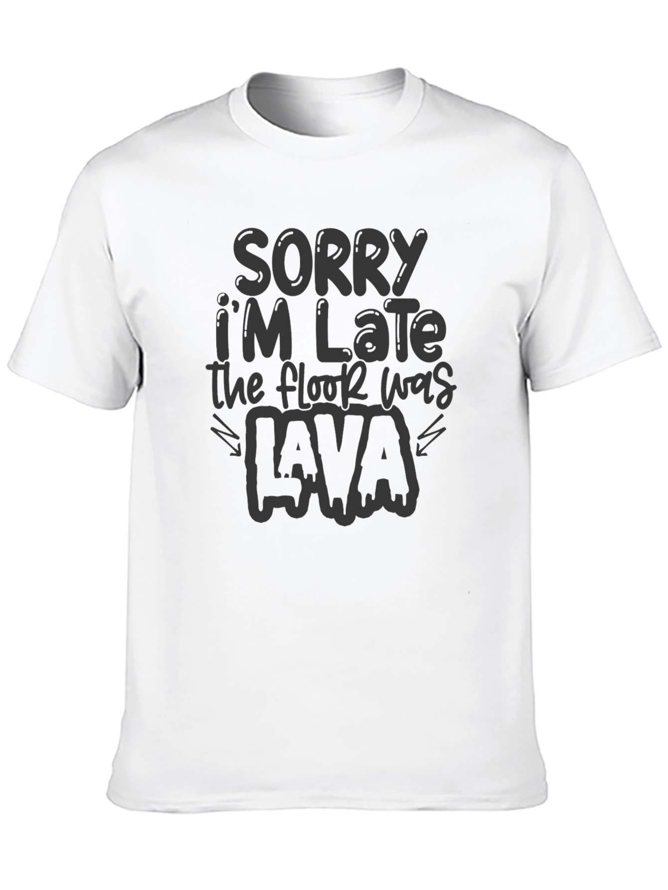 Sorry Im Late Lava Black Graphic Tee
