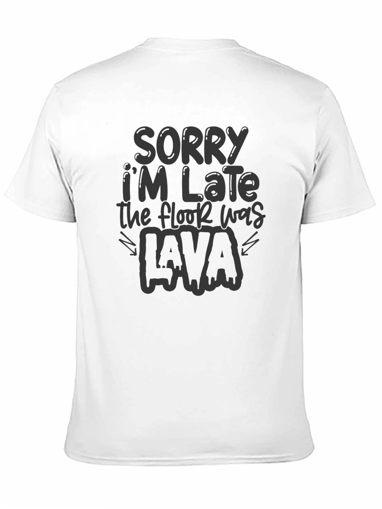Sorry Im Late Lava Black Graphic Tee