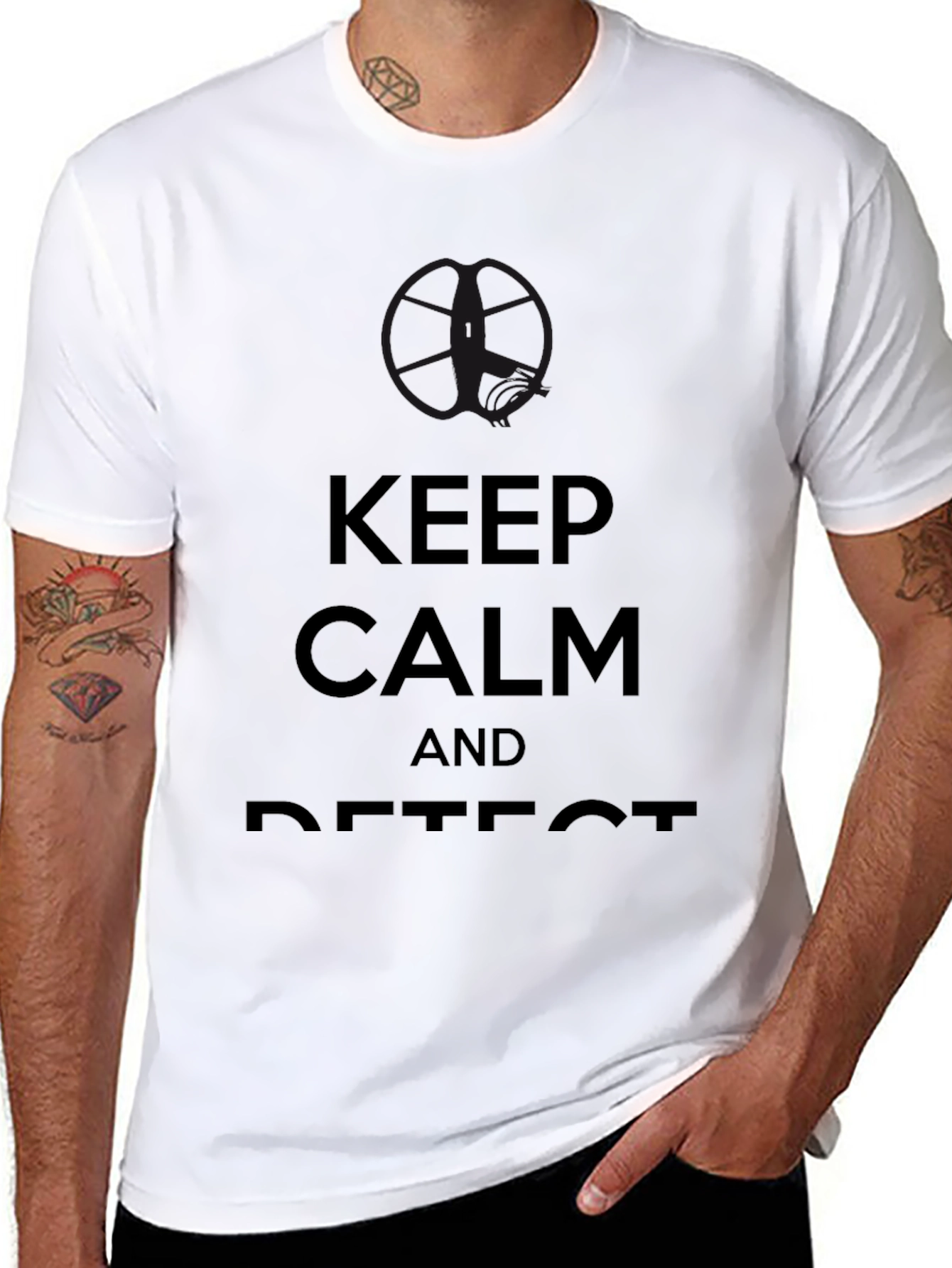 Keep Calm and Detect Black T-Shirt