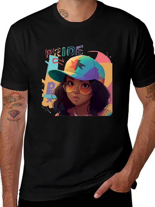 Pride Graphic Tee - Colorful Cartoon Woman