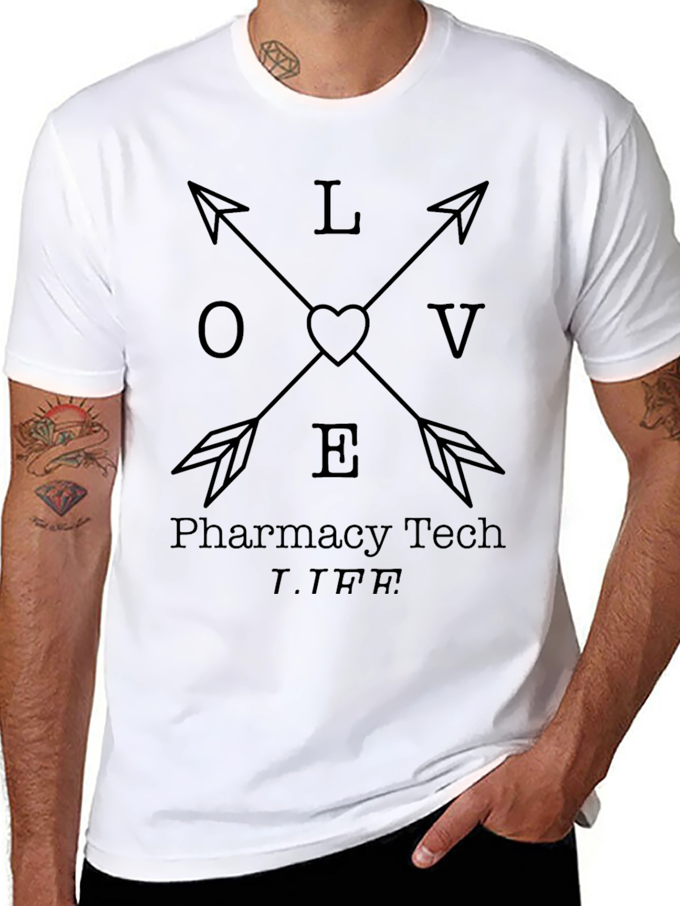 Pharmacy Tech LIFE Arrow Heart T-Shirt