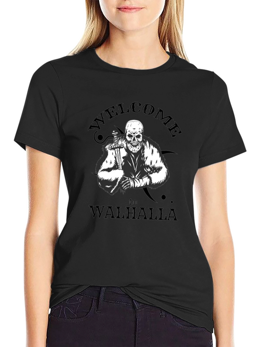 Welcome to Walhalla T-Shirt Skull Viking Style