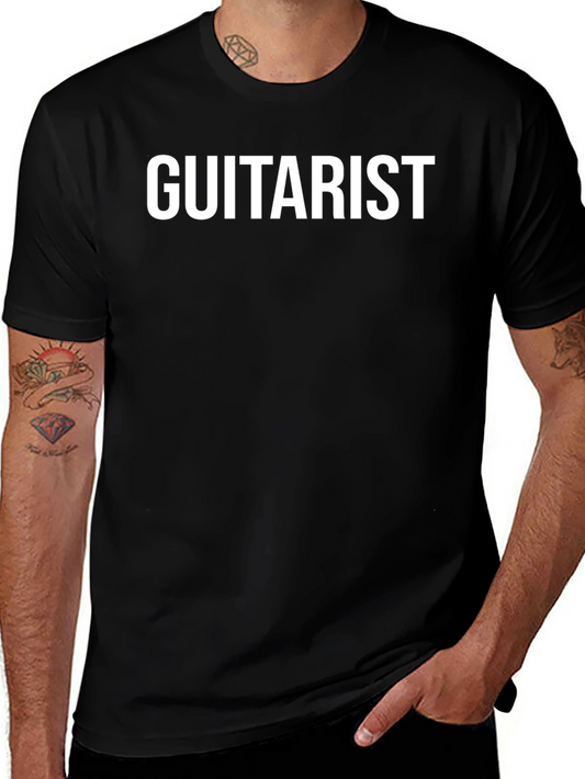 Guitarist Graphic Tee - Black Cotton T-Shirt