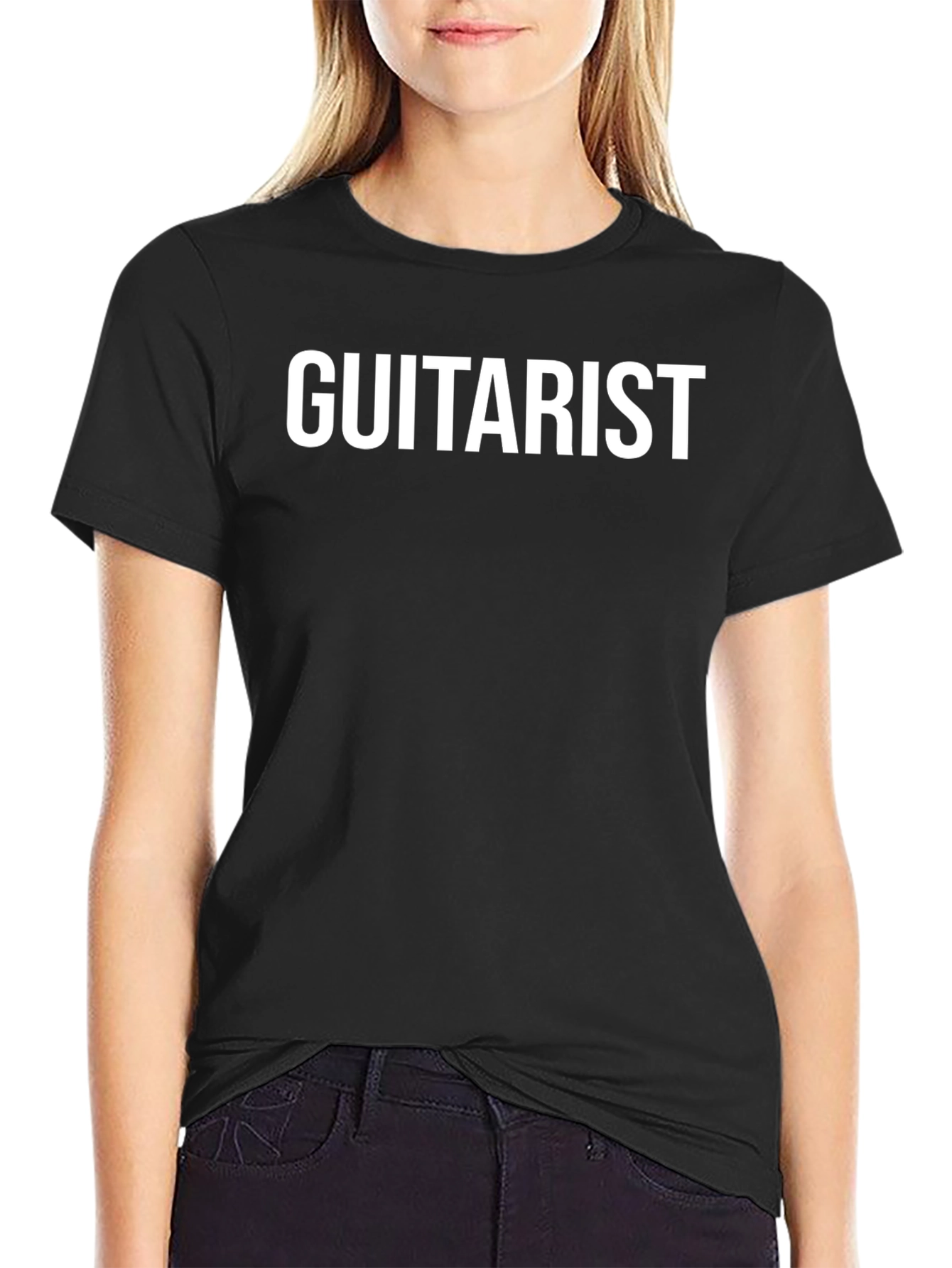 Guitarist Graphic Tee - Black Cotton T-Shirt