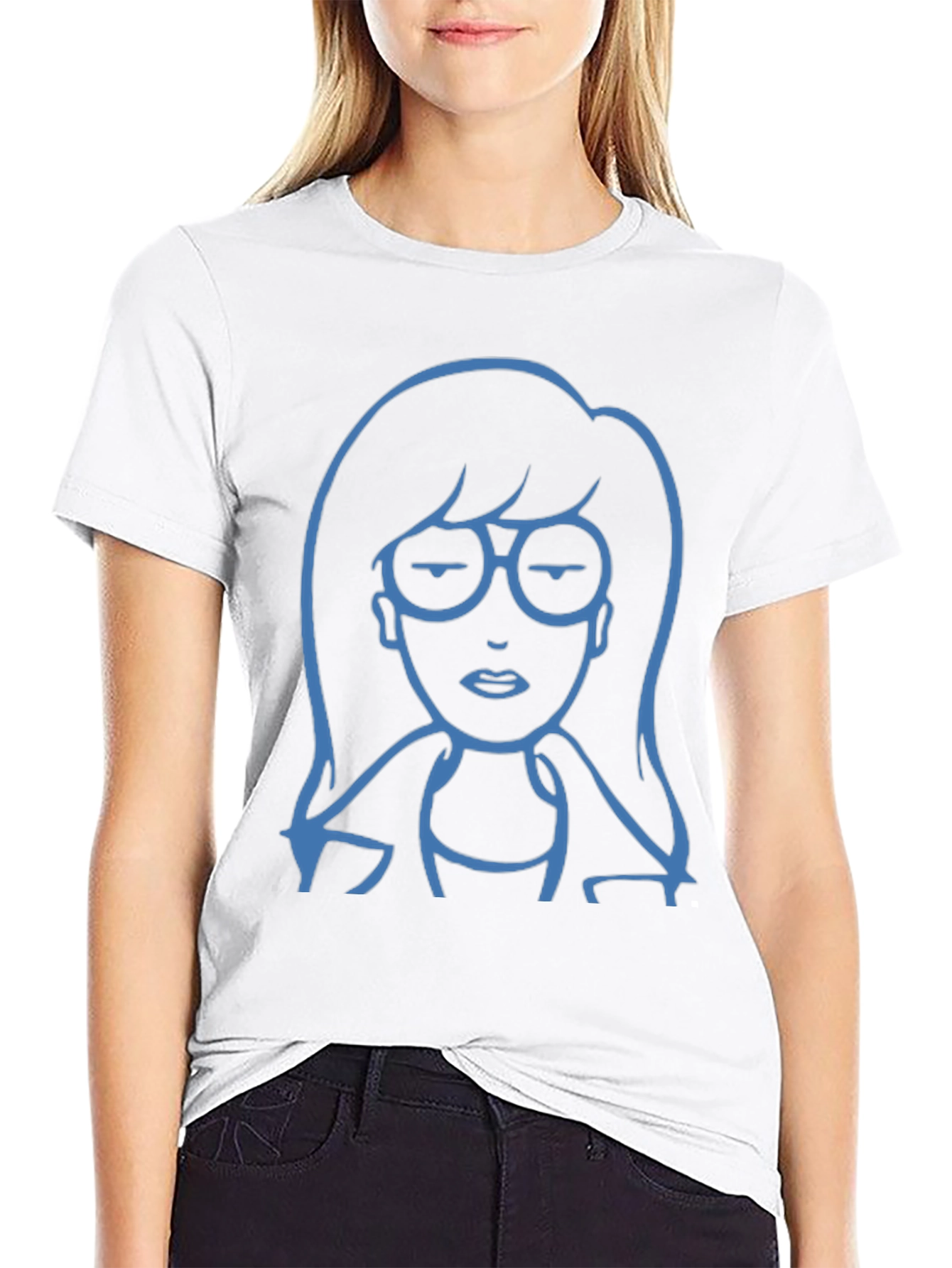 Daria Cartoon Graphic T-Shirt - Black