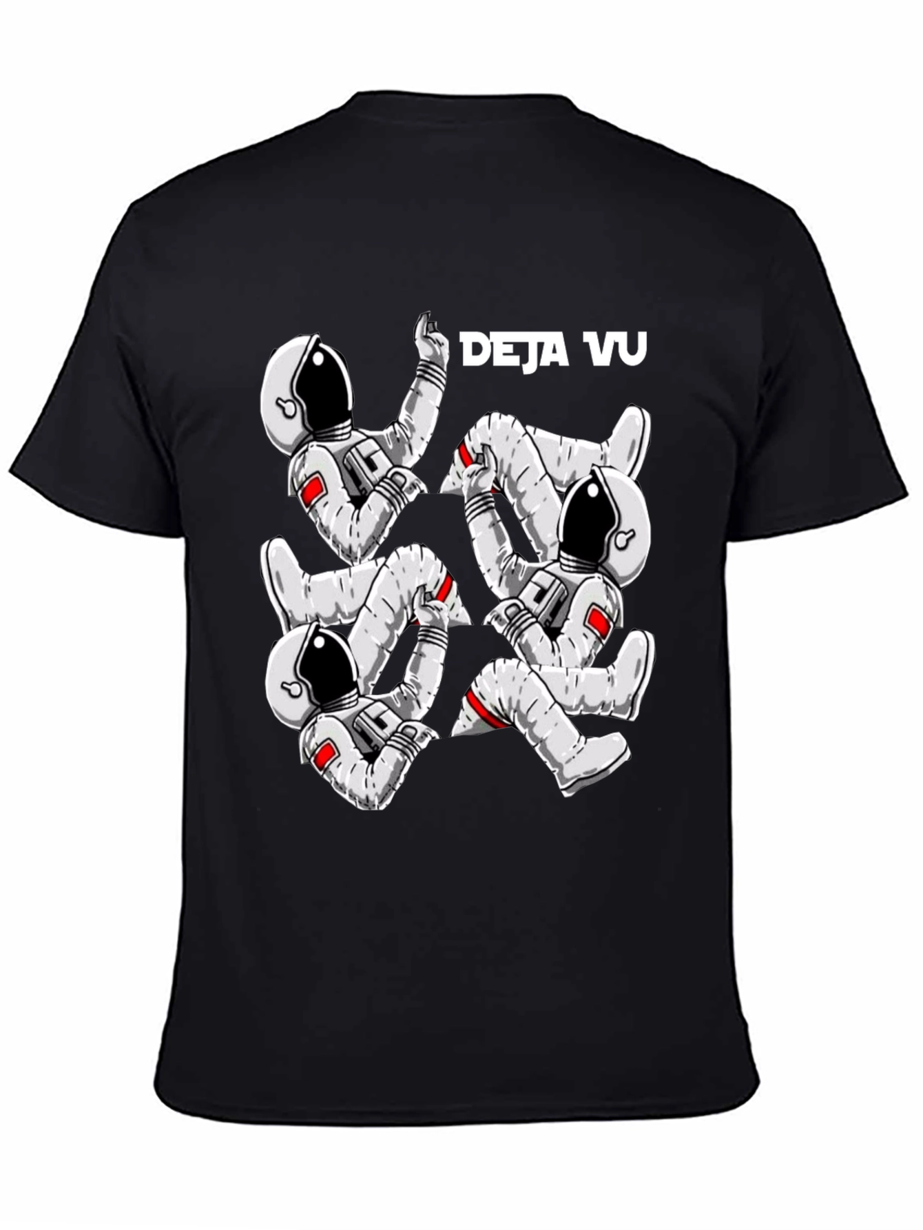 Deja Vu Astronaut Black T-Shirt