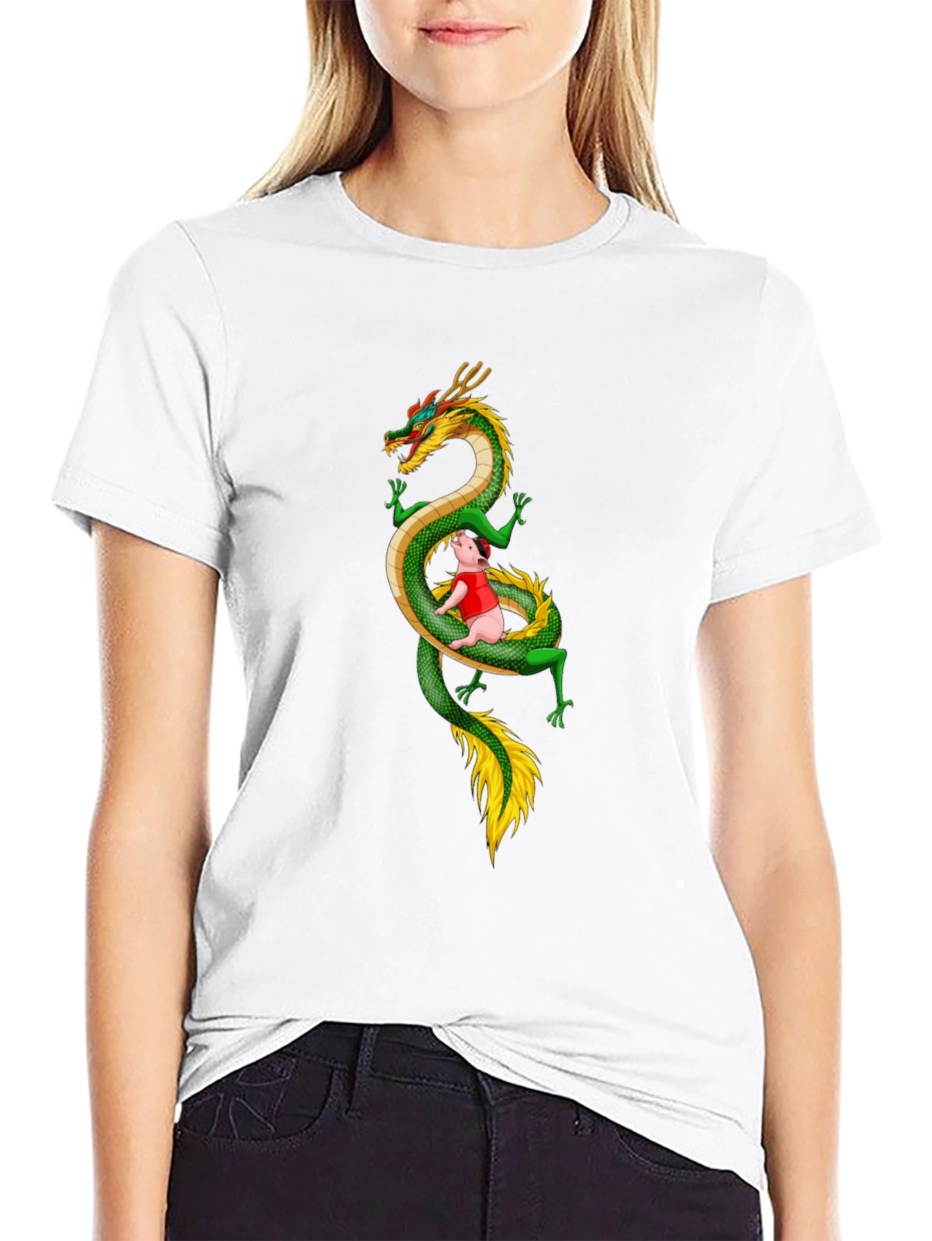 Dragon Pig T-Shirt - Whimsical Graphic Tee
