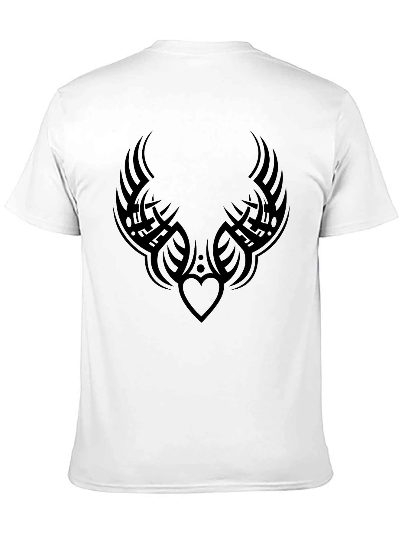 Tribal Heart Tattoo Graphic Black T-Shirt