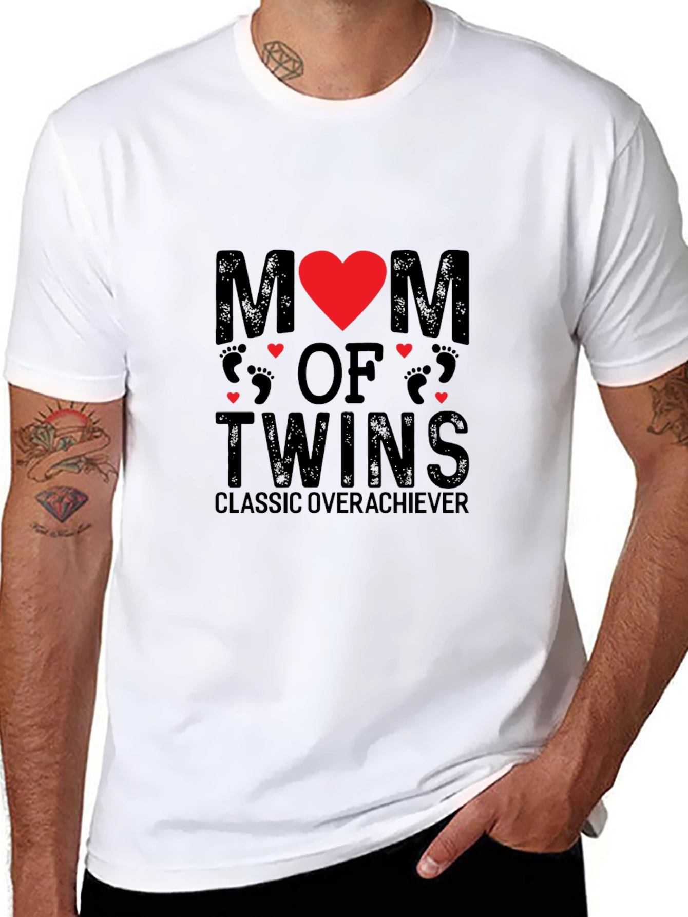 Mom of Twins Graphic Tee - Classic Overachiever T-Shirt