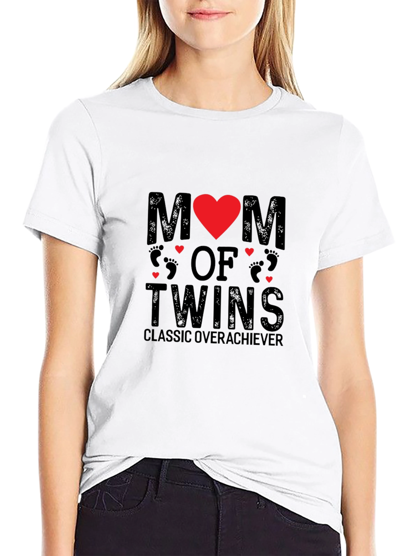 Mom of Twins Graphic Tee - Classic Overachiever T-Shirt