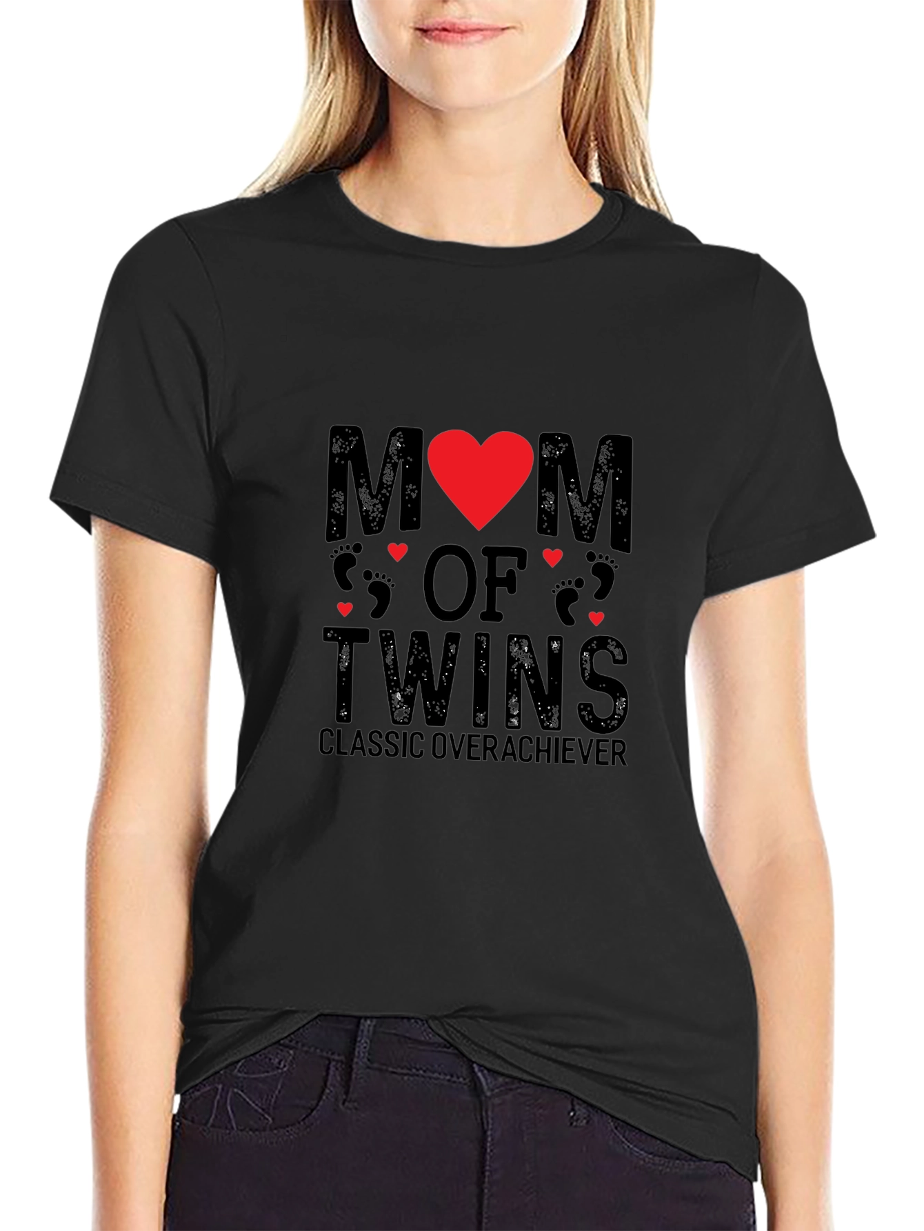 Mom of Twins Graphic Tee - Classic Overachiever T-Shirt