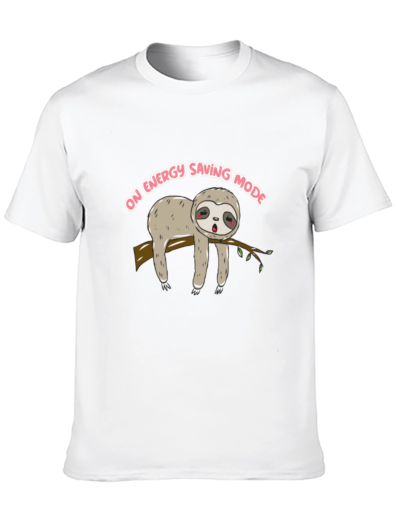 Sloth on Energy Saving Mode Black T-Shirt