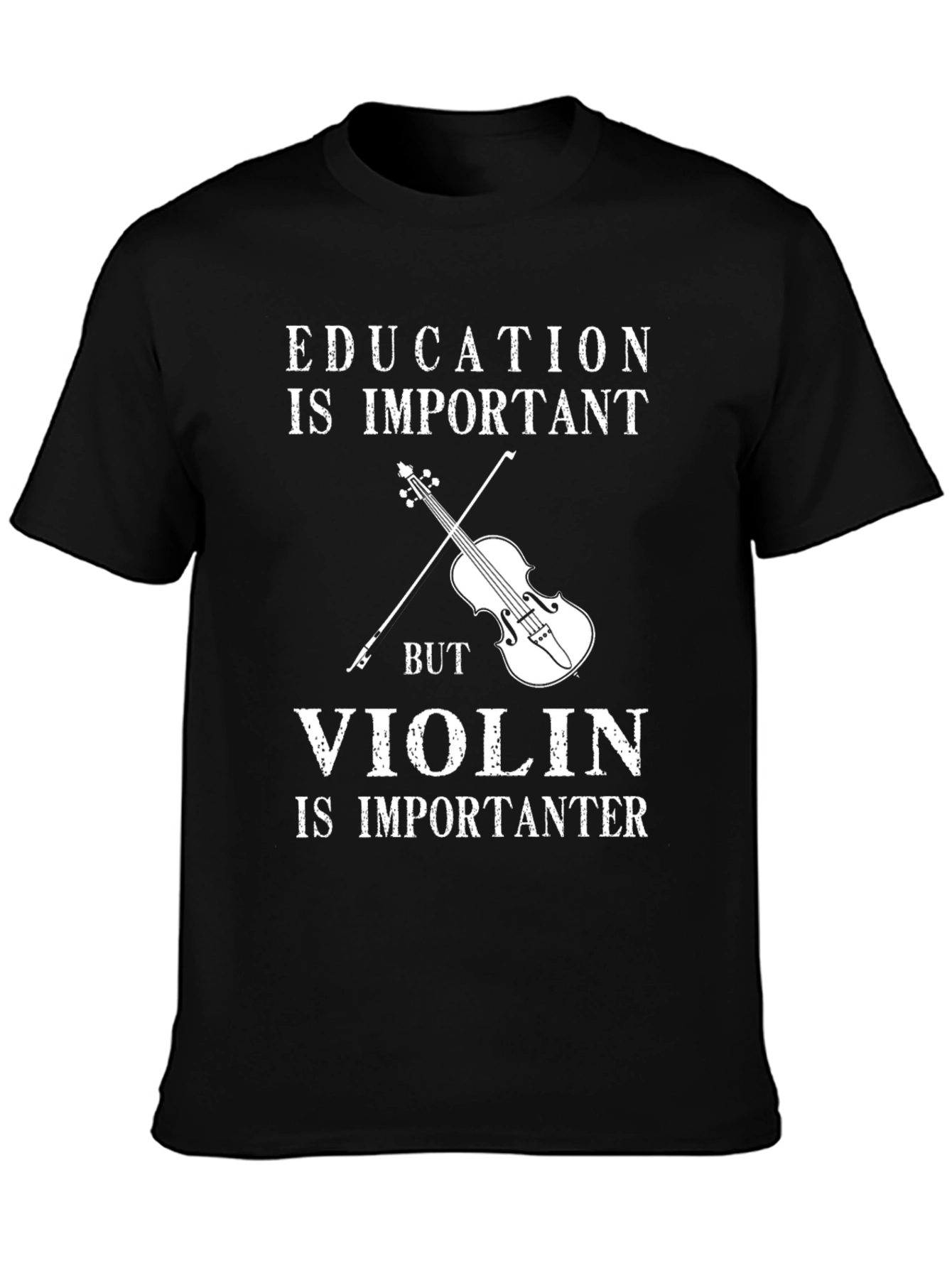 Education vs Violin Funny T-Shirt