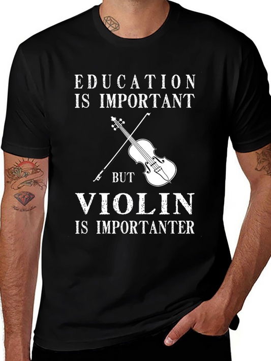 Education vs Violin Funny T-Shirt