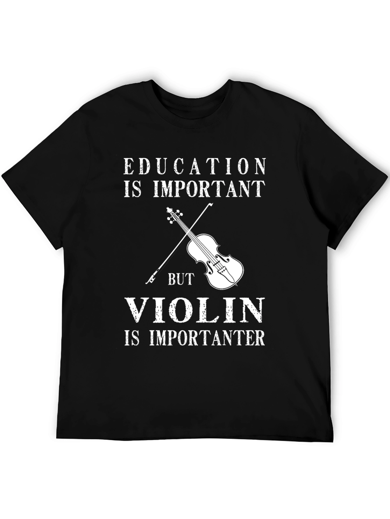 Education vs Violin Funny T-Shirt