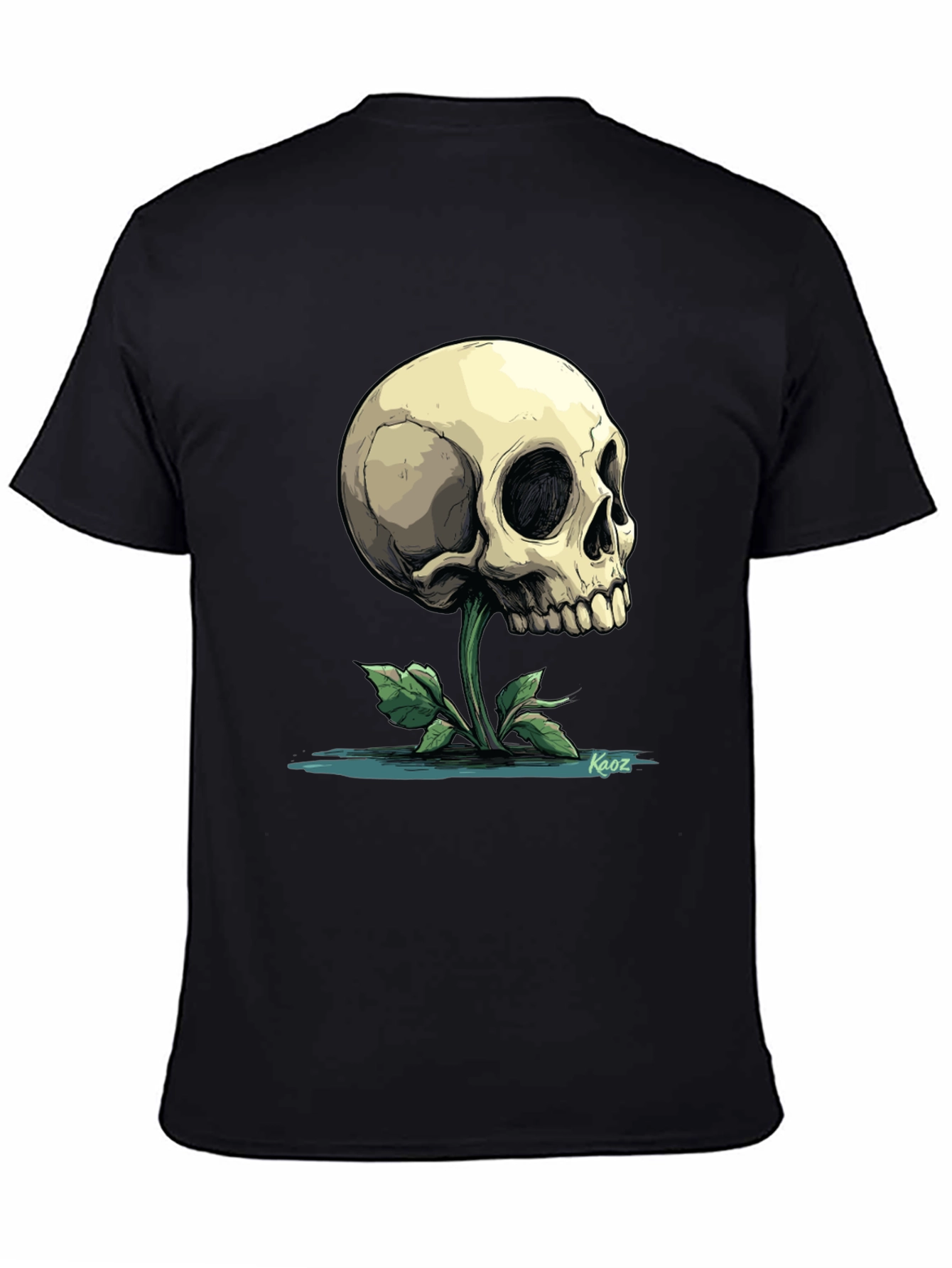 Skull Flower Graphic Tee - Mens Black T-Shirt
