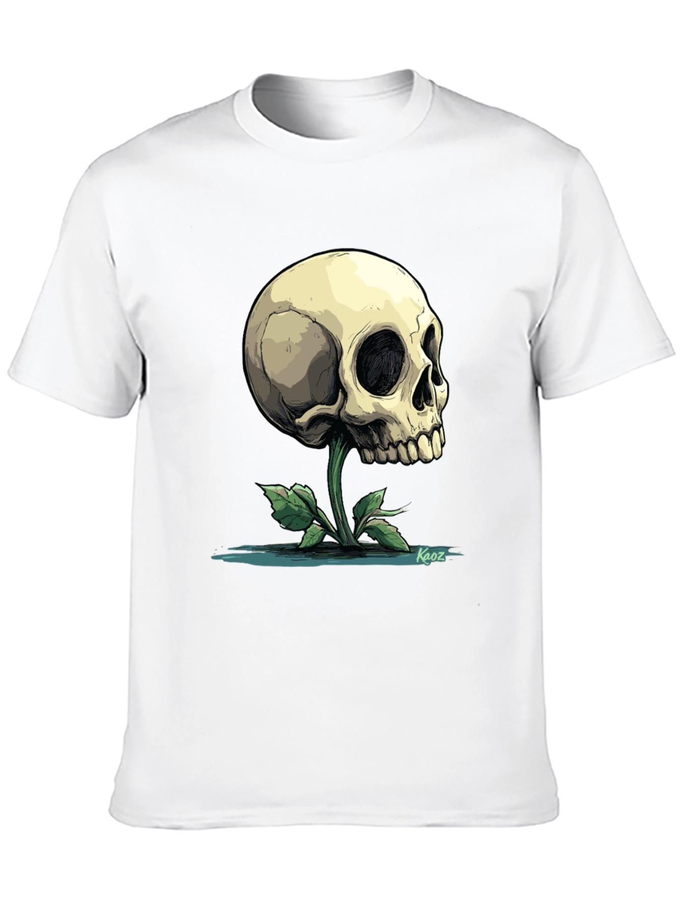 Skull Flower Graphic Tee - Mens Black T-Shirt