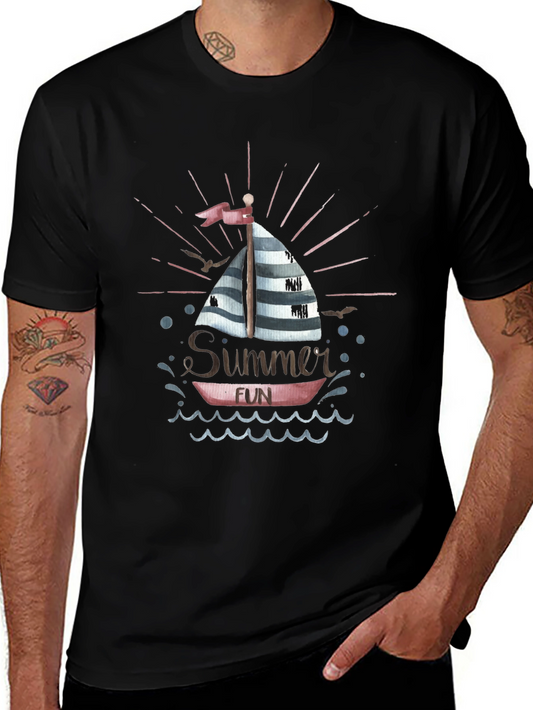 Summer Fun Boat Graphic T-Shirt