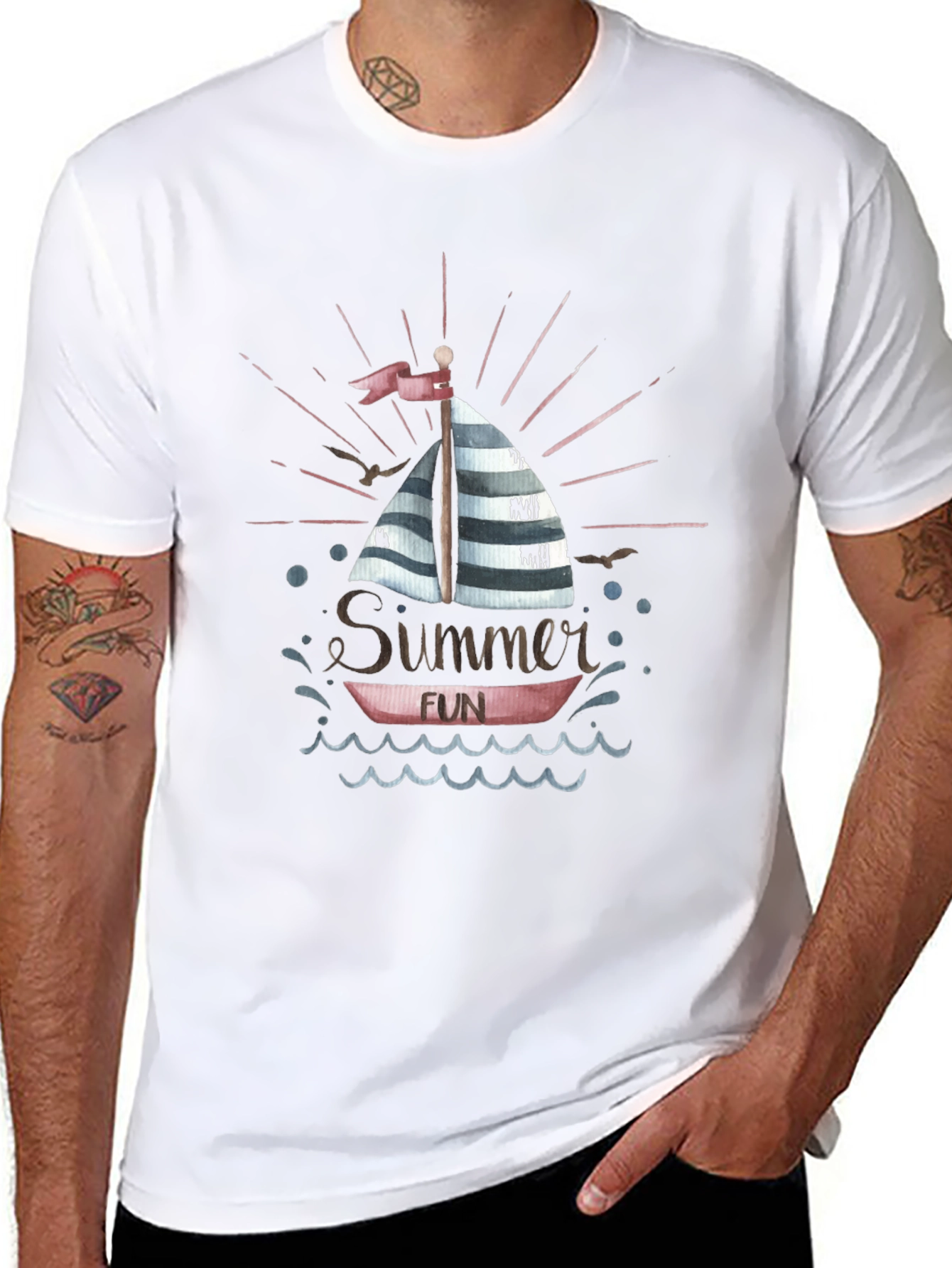 Summer Fun Boat Graphic T-Shirt