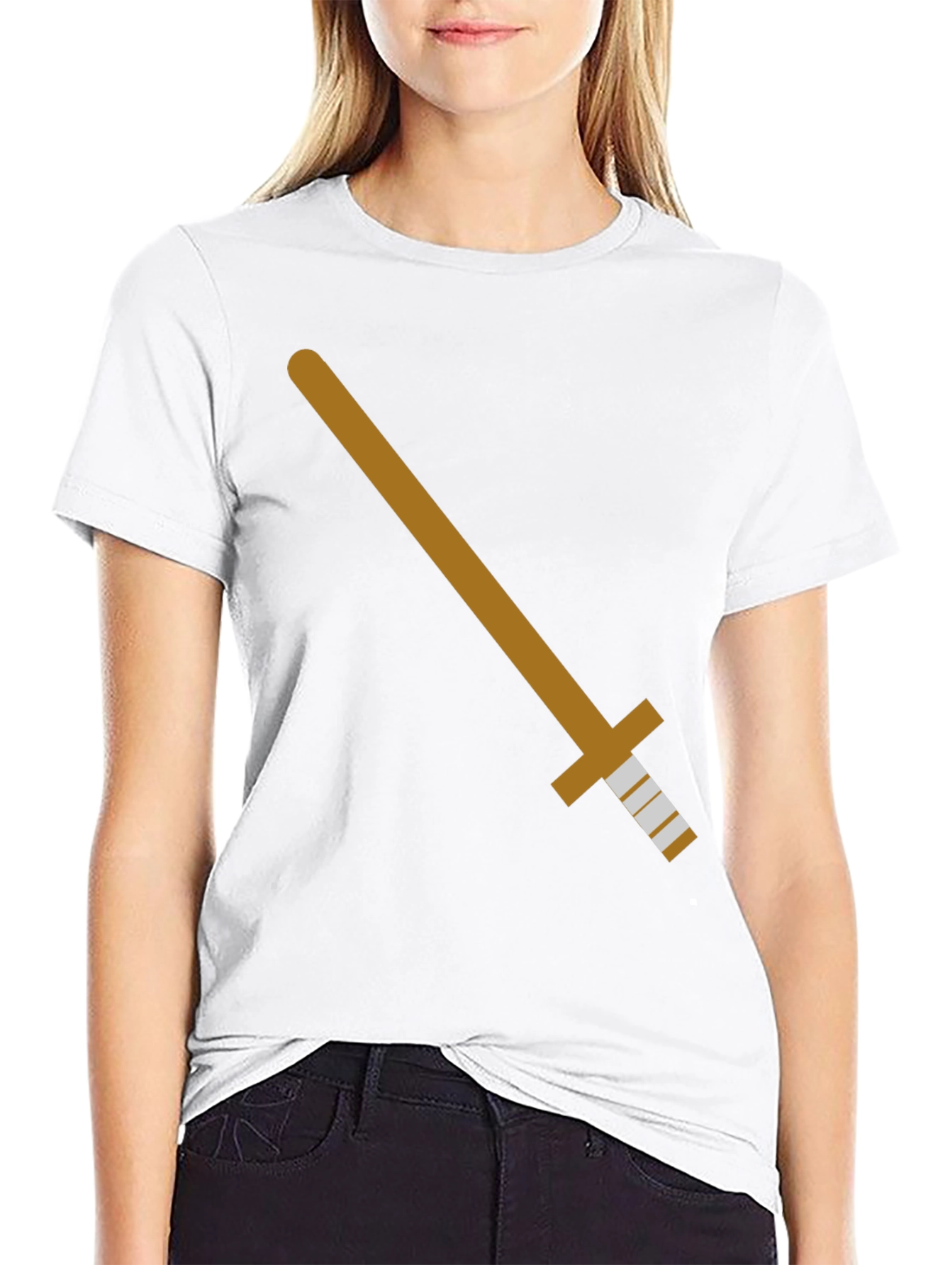 Sword Graphic Tee - Black Cotton T-Shirt